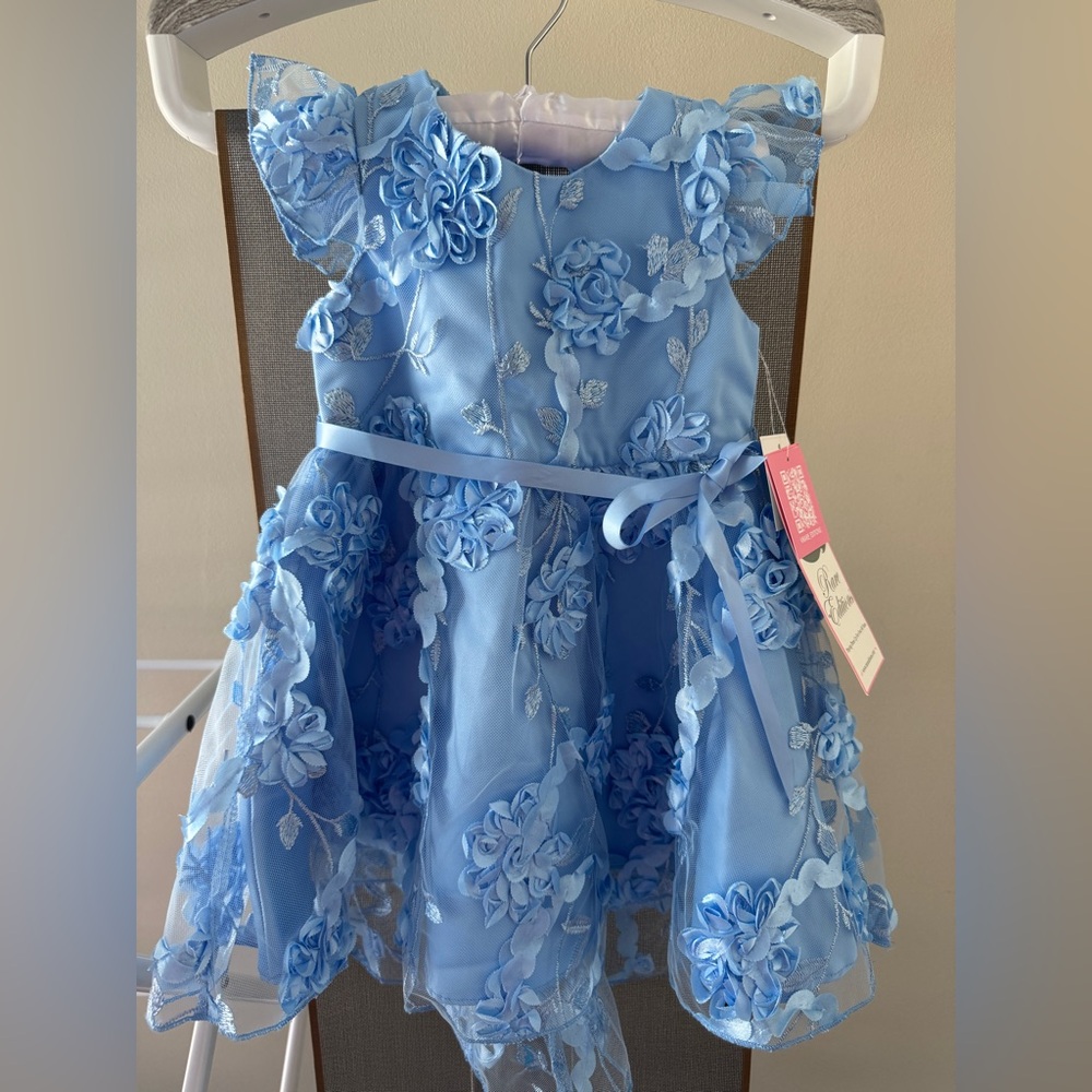 Rare Editions Little Girls Floral Soutache Hi-Low Social Dress NWT - 2T